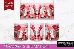 Valentine Papercut Mug Wrap - Couple Animals Mug PNG Product Image 1