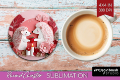 Valentine Papercut Round Coaster - Couple Animals Coaster Product Image 1