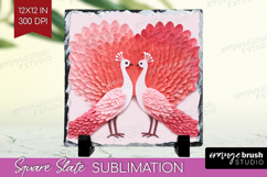 Valentine Papercut Slate PNG - Couple Animals Square Slate Product Image 1