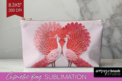 Valentine Papercut Cosmetic Bag - Couple Animals Makeup Bag Product Image 1