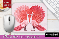 Valentine Papercut Mouse Pad Sublimation - Couple Animals Product Image 1