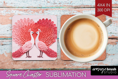 Valentine Papercut Square Coaster - Couple Animals Coaster Product Image 1