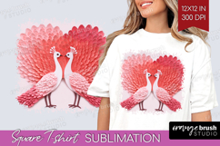 Valentine Papercut Square Tshirt Background - Couple Animals Product Image 1