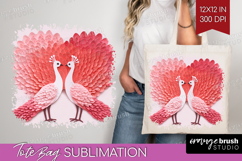 Valentine Papercut Tote Bag - Couple Animals Tote Bag PNG Product Image 1