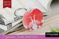 Valentine Papercut Keychain PNG - Couple Animals Keychain Product Image 1