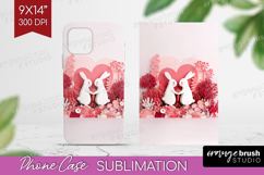Valentine Papercut Phone Case PNG - Couple Animals Case PNG Product Image 1