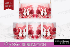 Valentine Papercut Mug Wrap - Couple Animals Mug PNG Product Image 1