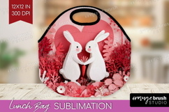 Valentine Papercut Lunch Bag - Couple Animals Lunch Bug PNG Product Image 1