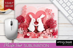 Valentine Papercut Mouse Pad Sublimation - Couple Animals Product Image 1