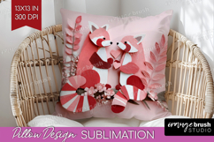 Valentine Papercut Pillow Sublimation - Couple Animals Cover Product Image 1