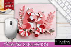 Valentine Papercut Mouse Pad Sublimation - Couple Animals Product Image 1