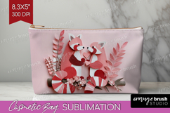 Valentine Papercut Cosmetic Bag - Couple Animals Makeup Bag Product Image 1