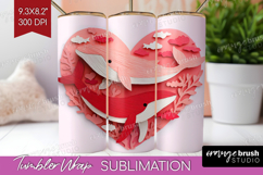 Valentine Papercut Tumbler Wrap - Couple Animals Tumbler PNG Product Image 1