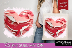 Valentine Papercut Tote Bag - Couple Animals Tote Bag PNG Product Image 1