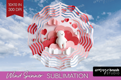Valentine Papercut Wind Spinner Sublimation PNG - Couple Product Image 1