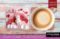 Valentine Papercut Square Coaster - Couple Animals Coaster Product Image 1