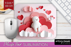 Valentine Papercut Mouse Pad Sublimation - Couple Animals Product Image 1