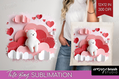 Valentine Papercut Tote Bag - Couple Animals Tote Bag PNG Product Image 1