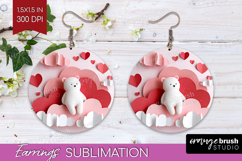 Valentine Papercut Round Earrings - Couple Animals PNG Product Image 1