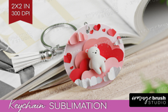 Valentine Papercut Keychain PNG - Couple Animals Keychain Product Image 1