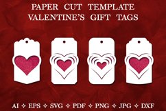 Paper Cut Valentine Tags SVG. Valentine Day Price Tags SVG Product Image 1