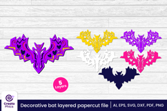 paper cutting-3d layered svg-3d bat svg-papercut-decorative bat-fall svg-animal-laser cut