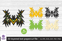 paper cutting-3d layered svg-3d bat svg-papercut-decorative bat-fall svg-animal-laser cut