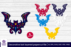 paper cutting-3d layered svg-3d bat svg-papercut-decorative bat-fall svg-animal-laser cut