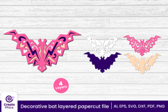 paper cutting-3d layered svg-3d bat svg-papercut-decorative bat-fall svg-animal-laser cut