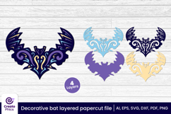 paper cutting-3d layered svg-3d bat svg-papercut-decorative bat-fall svg-animal-laser cut
