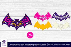 paper cutting-3d layered svg-3d bat svg-papercut-decorative bat-fall svg-animal-laser cut