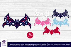 paper cutting-3d layered svg-3d bat svg-papercut-decorative bat-fall svg-animal-laser cut
