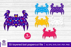 paper cutting-3d layered svg-3d bat svg-papercut-decorative bat-fall svg-animal-laser cut