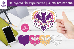 paper cutting-3d layered svg-layered papercut-bat svg-bat craft design-bat svg-3d papercut