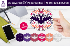 paper cutting-3d layered svg-layered papercut-bat svg-bat craft design-bat svg-3d papercut