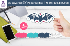 paper cutting-3d layered svg-layered papercut-bat svg-bat craft design-bat svg-3d papercut