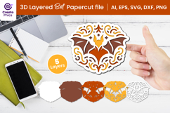 paper cutting-3d layered svg-layered papercut-bat svg-bat craft design-bat svg-3d papercut