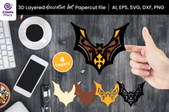 paper cutting-3d layered svg-layered papercut-bat svg-bat craft design-bat svg-3d papercut