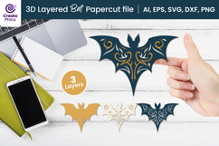 paper cutting-3d layered svg-layered papercut-bat svg-bat craft design-bat svg-3d papercut
