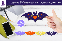 paper cutting-3d layered svg-layered papercut-bat svg-bat craft design-bat svg-3d papercut