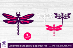 paper cutting-cut file svg-3d layered-dragonfly-dragonfly papercut-layered-dragonfly svg