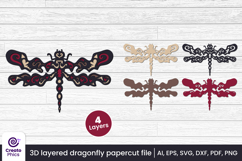 paper cutting-cut file svg-3d layered-dragonfly-dragonfly papercut-layered-dragonfly svg