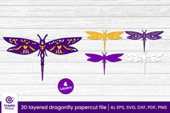 paper cutting-cut file svg-3d layered-dragonfly-dragonfly papercut-layered-dragonfly svg