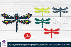 paper cutting-cut file svg-3d layered-dragonfly-dragonfly papercut-layered-dragonfly svg