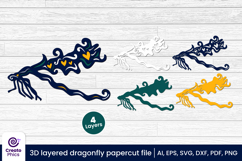 paper cutting-cut file svg-3d layered-dragonfly-dragonfly papercut-layered-dragonfly svg