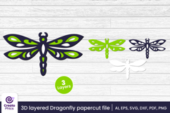 paper cutting-cut file svg-3d layered-dragonfly-dragonfly papercut-layered-dragonfly svg