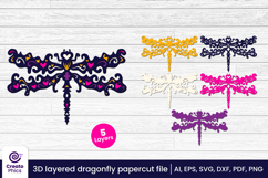 paper cutting-cut file svg-3d layered-dragonfly-dragonfly papercut-layered-dragonfly svg