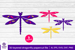 paper cutting-cut file svg-3d layered-dragonfly-dragonfly papercut-layered-dragonfly svg