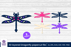 paper cutting-cut file svg-3d layered-dragonfly-dragonfly papercut-layered-dragonfly svg