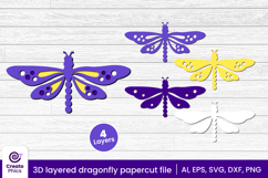 paper cutting-cut file svg-3d layered-dragonfly-dragonfly papercut-layered-dragonfly svg